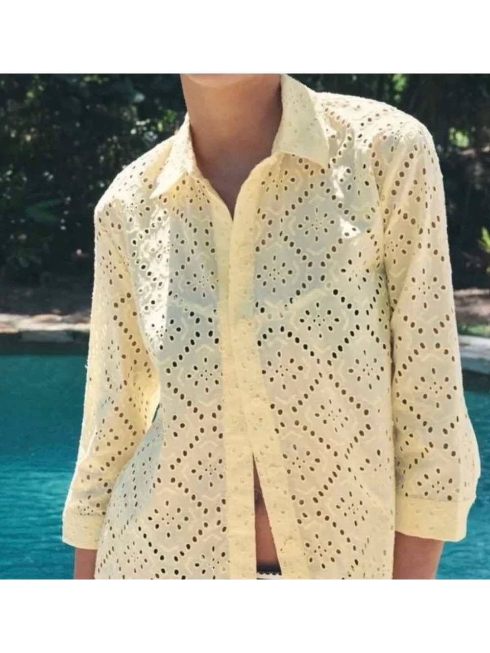 Zara Embroidered Eyelet Shirt